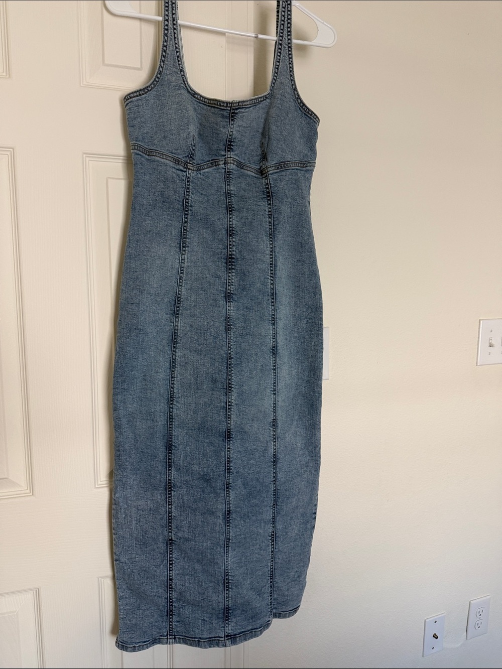 wild fable Washed Blue Denim Tank Midi Dress